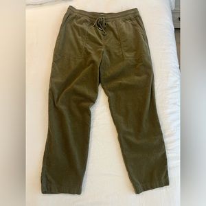 Olive green corduroy ankle pants like new